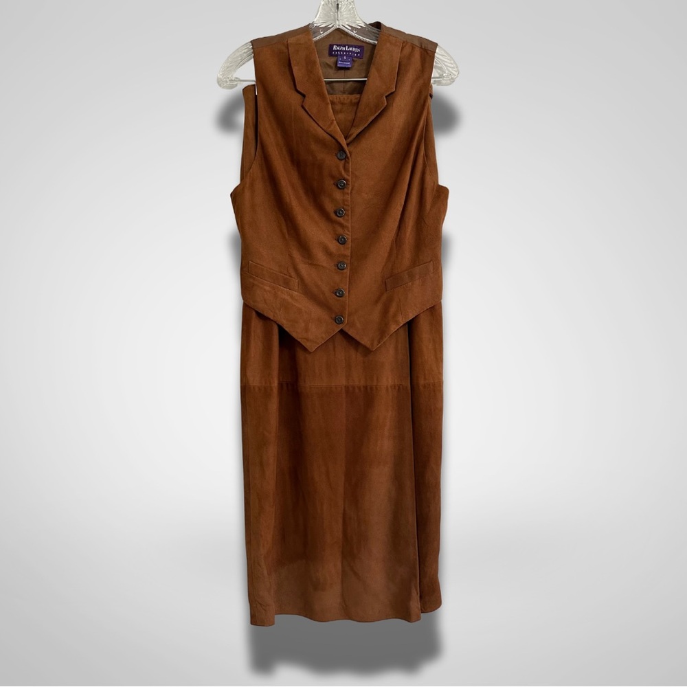 Vintage 90s Union Ralph Lauren Collection Purple Tag Suede Leather Set